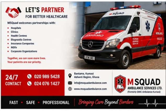 MSquadAmbutpmo's tweet photo. MSquadAmbulance #AmbulanceGhana #AmbulanceServices #Kumasi #AshantiRegion #GhanaHealthcare #MedicalTransport #PatientTransfer #EmergencyMedicalServices #EMS #HealthcareGhana #HospitalTransfer #MedicalEmergency #GhanaBusiness #KumasiBusiness #Ghana https://t.co/BXTAcaviVz