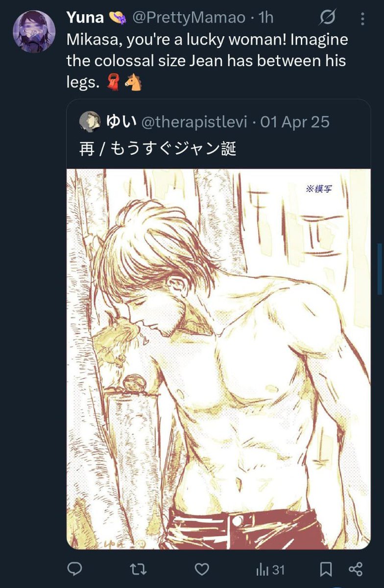WhyNot3thi's tweet photo. @acervojeankasa  Those Jean Girl fans still have the nerve to talk about em, even though they spent 4 years together, and in fact all the Jeankasa fandom basically saw Mikasa as only sexual object. Who right do you have to talk about others https://t.co/1I8NjOAokg