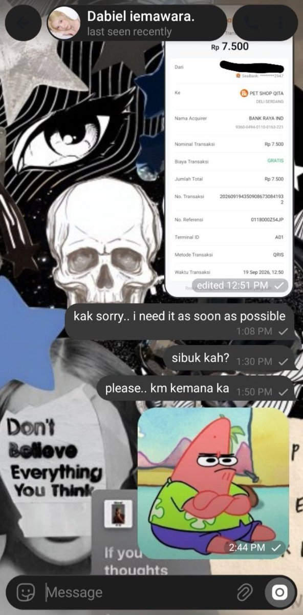 kopdesbarat's tweet photo. sebelum pay fast respon banget, tapi setelah dibayar malah di ghosting gua nya.. ini kalo gua tlepon bener apa salah ya https://t.co/YiEPOCSIls