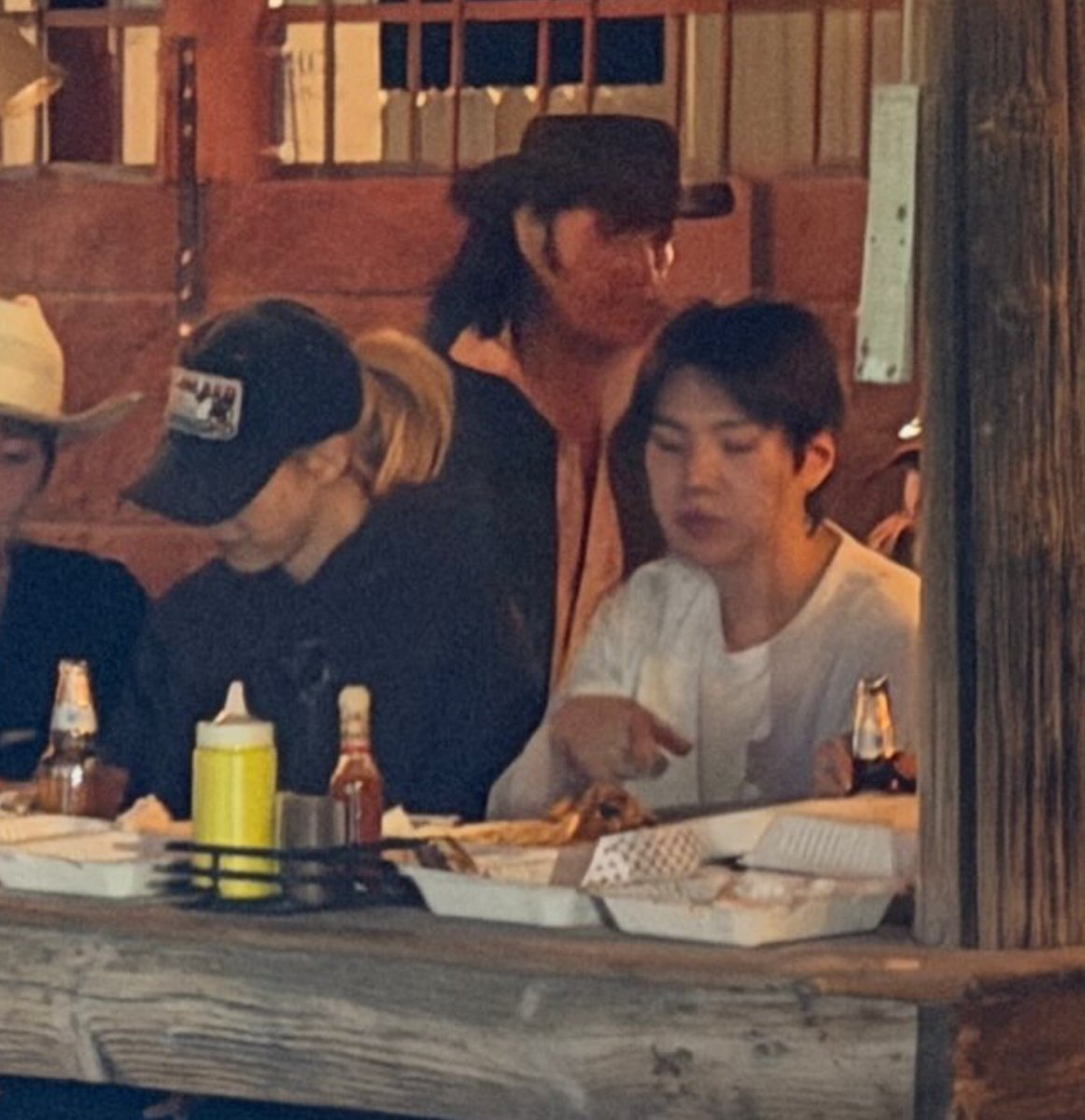 detailsofym's tweet photo. yoonmin hanging out at a rustic nevada saloon with hoseok and jungkook. https://t.co/DcmL6ctqiw