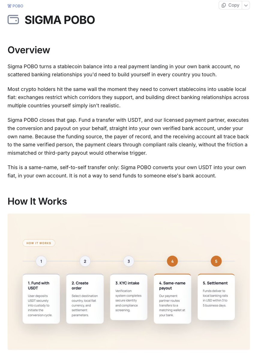 sigmadotmoney's tweet photo. Sigma POBO is launching soon.

Seamless crypto-fiat conversions are on the way, read the documentation to see how it works:
https://t.co/jO3Y2QoUg0 https://t.co/TWNeS7XVyl