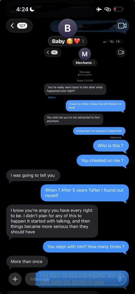 15x0xx's tweet photo. So you lost attraction but somehow found enough attraction to sleep with somebody else multiple times?Be serious 😭 https://t.co/PM62bx5qgh