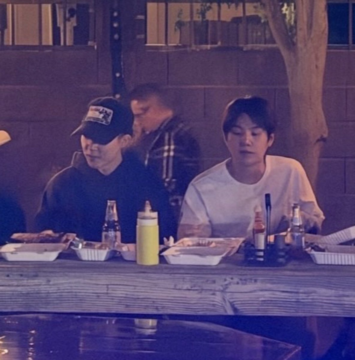 detailsofym's tweet photo. yoonmin hanging out at a rustic nevada saloon with hoseok and jungkook. https://t.co/DcmL6ctqiw