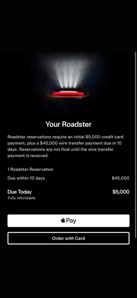 QuantumDani_'s tweet photo. Tesla es el maestro de utilizar el comodín de las reservas.

En 2017 presentó el Roadster y pidió $50.000 para reservarlo. Debía llegar en 2020.

Casi 9 años después, el coche todavía no se ha producido y hay clientes que han tenido esos $50k adelantados durante años.

¿Y ahora?

Tesla vuelve a abrir reservas: $5.000 hoy + $45.000 en 10 días.

El dinero es reembolsable, pero mientras tanto Tesla dispone de él.

Hay fórmulas que funcionan demasiado bien 😅