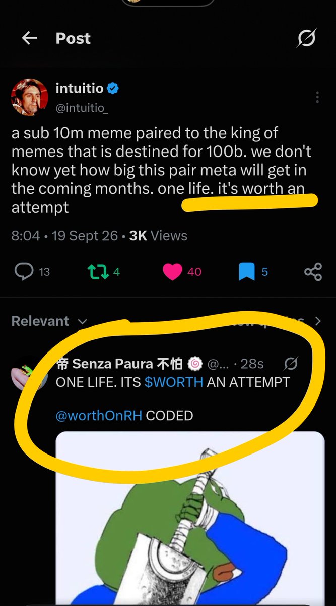MarcusRedPilius's tweet photo. @intuitio_ the ones that are $worth it coded

Paired with the legendary Pepe meme

Put the pieces together folks, early af intuitio doesn't miss https://t.co/1kODQkhQEQ