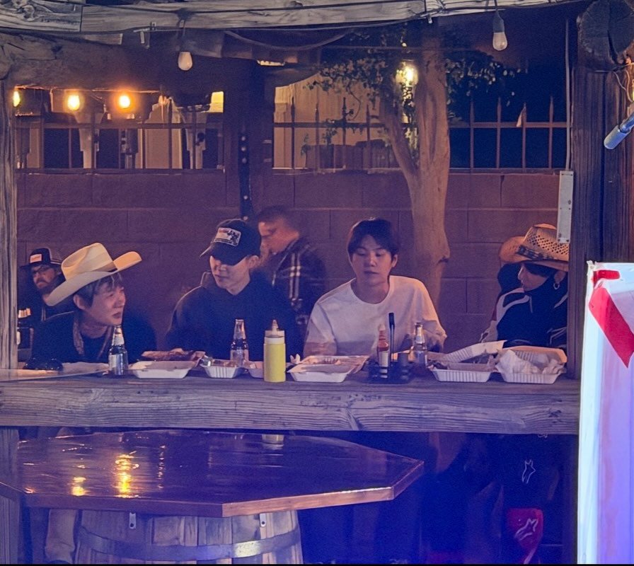 detailsofym's tweet photo. yoonmin hanging out at a rustic nevada saloon with hoseok and jungkook. https://t.co/DcmL6ctqiw