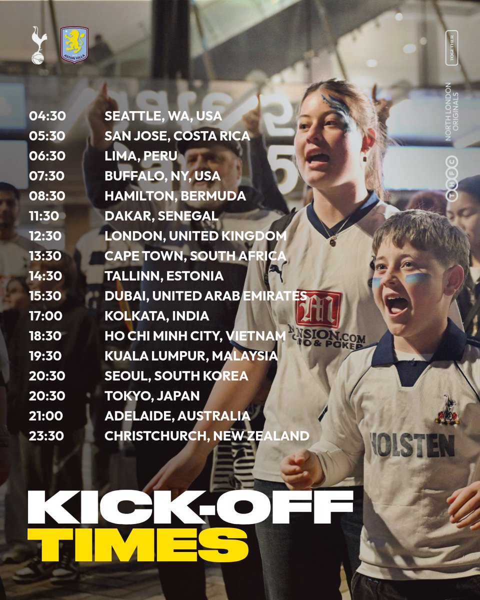 SpursOfficial's tweet photo. Early kick-off in N17 🕧

Where are you watching today's Premier League action from? 🌍 https://t.co/0cxeDtvhLm