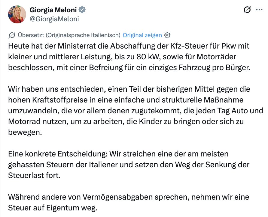 mario_lochner's tweet photo. "Während andere von Vermögensabgaben sprechen, nehmen wir eine Steuer auf Eigentum weg"

So geht Politik, Herr Merz. Und so werden die Bürger smart entlastet, das Preissignal durch den hohen Benzinpreis wird nicht ausgehebelt https://t.co/4Eyj7YOZOl