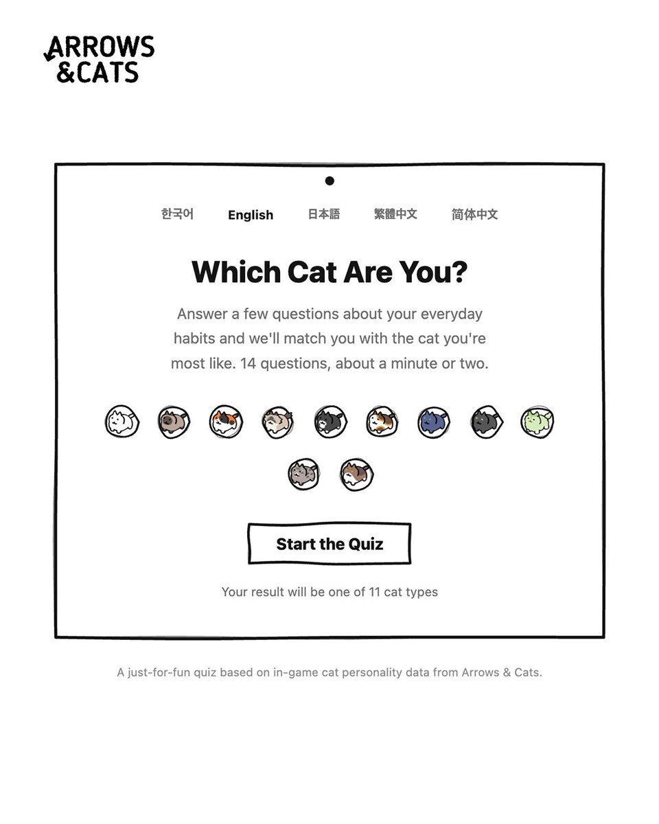 arrowsandcats's tweet photo. Find out which cat you are in just 1 minute! 🐾
Share your results in a quote tweet or reply, meow! 👇

🔗 Take the quiz: https://t.co/SLJBF1qax2

#ArrowsAndCats #PersonalityQuiz #CatGame https://t.co/vKZECP1ELy