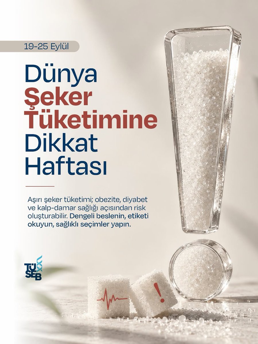 Haymanadh's tweet photo. 19–25 Eylül | Dünya Şeker Tüketimine Dikkat Haftası
Sağlıklı yaşam, bilinçli tercihlerle başlar.

Şeker tüketimimizi azaltarak, sağlığımız için önemli bir adım atalım.

Daha az şeker, daha sağlıklı yarınlar. https://t.co/lfVFx6kQ7W