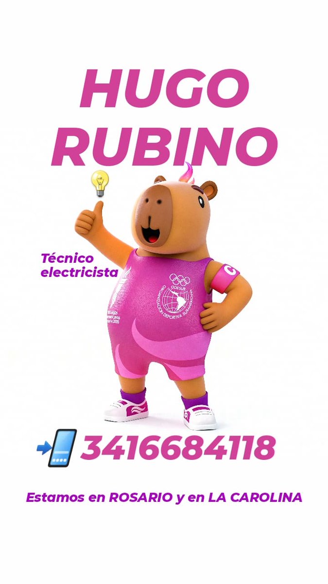 HRelectricista's tweet photo. Hᴜɢᴏ Rᴜʙɪɴᴏ
Tᴇ́ᴄɴɪᴄᴏ ᴇʟᴇᴄᴛʀɪᴄɪsᴛᴀ 💡
#WʜᴀᴛsAᴘᴘ 📲 3416684118
Rᴏsᴀʀɪᴏ - Sᴀɴᴛᴀ Fᴇ

#HugoRubinoTécnicoElectricista
#Rosario #TécnicoElectricista 
#Electricidad #Electricista
#InstalacionesEléctricas 
#Montajes #Ascensores 
#SuramericanosSantaFe2026 #SantaFe https://t.co/1R1kWcZwvx