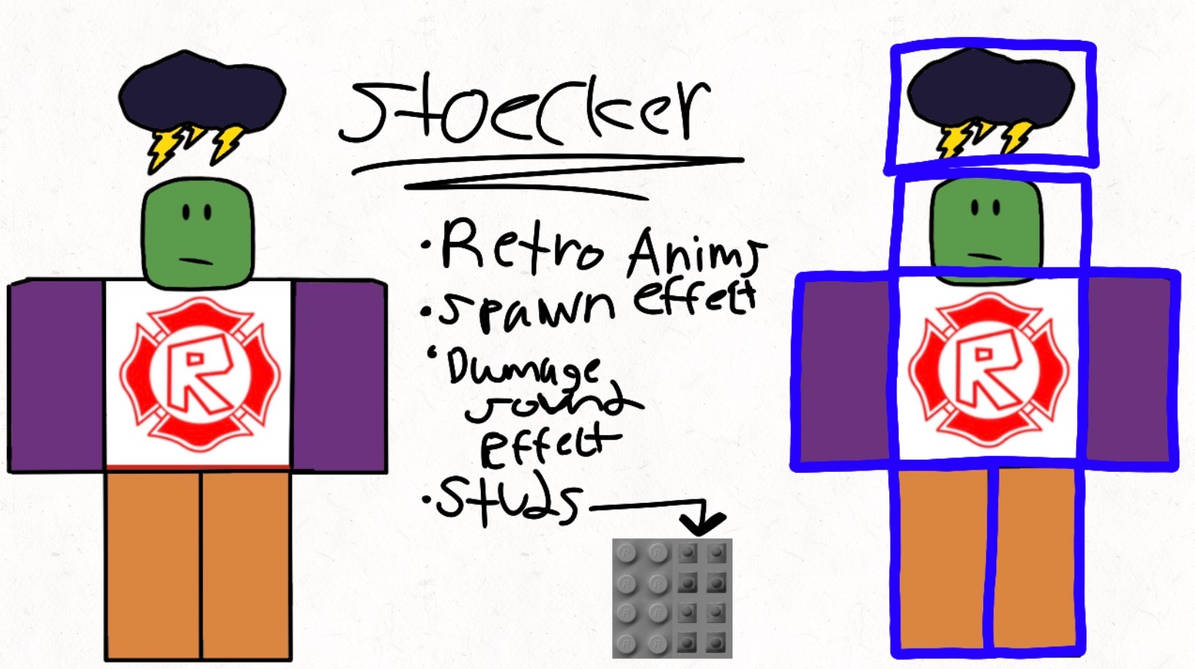 DeeBeenHere's tweet photo. So my son made this skin concept called "Stocker" Noob. He said it's based on a old Roblox Intern, so I felt like showing this so people can give their thoughts, and he wants the price to be 700$ Player Points. #forsaken #forsakenskinconcept @Forsaken_News @rblxforsaken https://t.co/KV1VeX4QE0