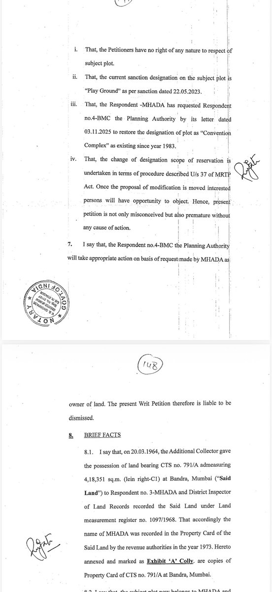 richapintoi's tweet photo. Update on the Neville Dsouza football ground, Bandra.

Mumbai Football Association (MFA) has “no right of any nature” over the open plot in Bandra (West) that it has been using as the Neville D’Souza Football Ground, Mhada has told the Bombay High Court, opposing the association’s petition challenging a proposal to change the plot’s reservation to a convention centre.

Mhada, in an affidavit filed in response to the MFA’s petition, reiterated its stand placed before the HC on August 20. It said the plot has been reserved for a convention centre since 1983 and that the MFA’s use of the land as a football ground was based only on temporary and conditional permissions.