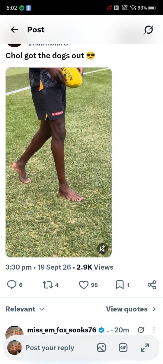 ildeli7076's tweet photo. @HawthornFC @AFL #CHOL #HAWTHORN #BLACKMAN #DOG #WHITEHAT = HAS A PROBLEM WITH HIS #FEET & #HEAD @AFL @HawthornFC @freodockers @MCG @sydneyswans @BrisbaneLionsFC @GeelingCats @Bulldogs #PSYCHOPATHS https://t.co/U8MZxJdTLS