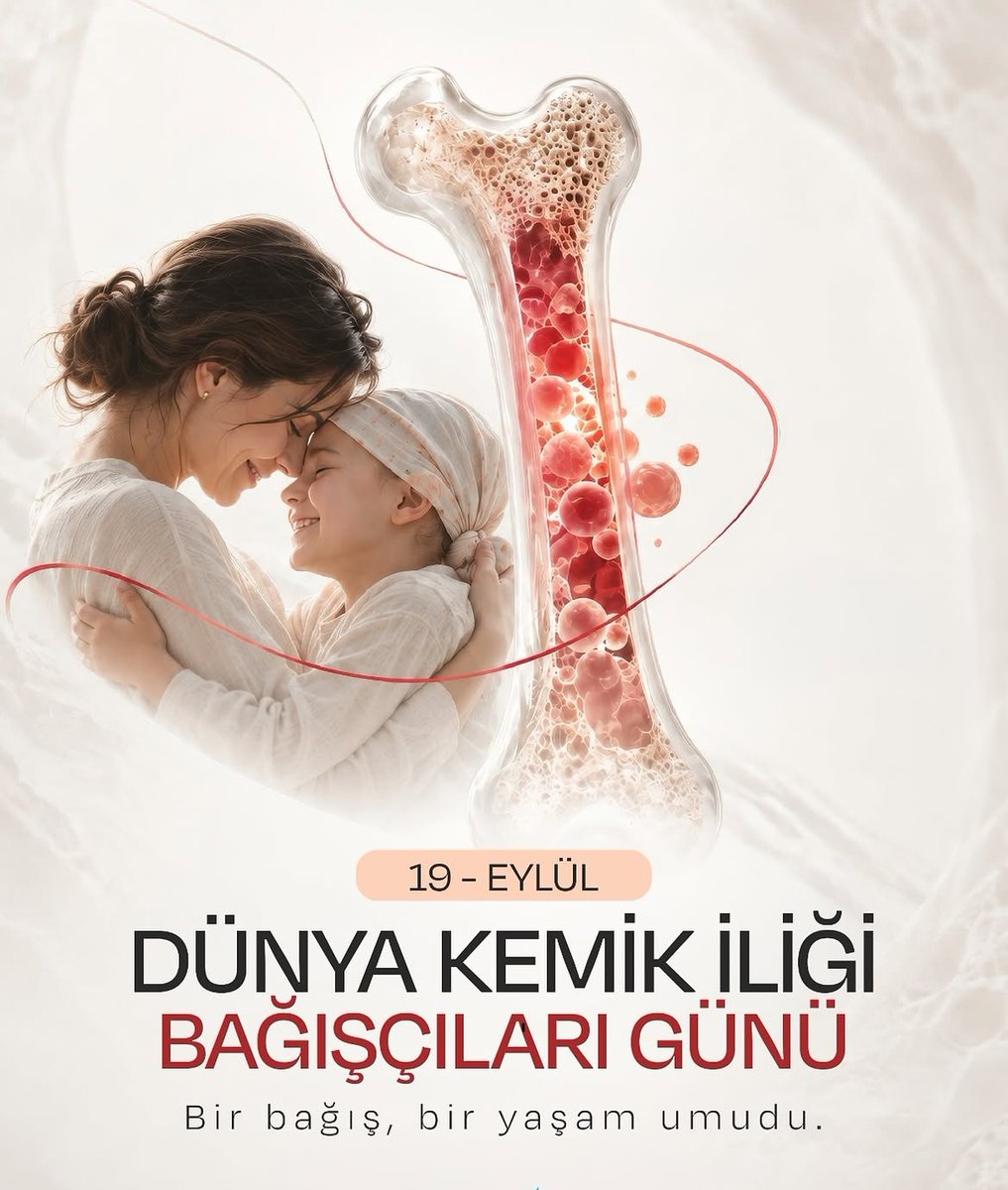 Haymanadh's tweet photo. 19 Eylül | Dünya Kemik İliği Bağışçıları Günü ❤️
Bir bağış, bir hayatın yeniden başlamasına vesile olabilir.

Kemik iliği bağışçıları kan hastalıklarıyla mücadele eden hastalar için umut, aileleri için güç ve geleceğe uzanan bir yaşam şansıdır. https://t.co/cEsAy2sDDT