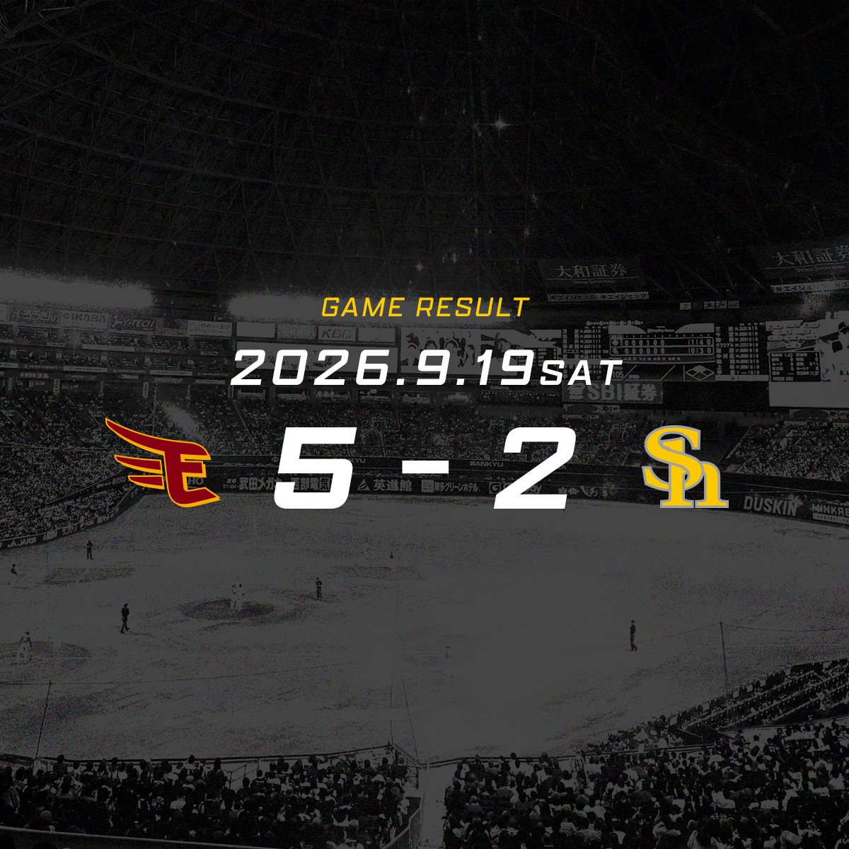 HAWKS_official's tweet photo. 【試合結果】
✍️スコア詳細はこちらから
https://t.co/xSFS7TPH4d

#ゼンシン #sbhawks https://t.co/7bG2oj8K1S