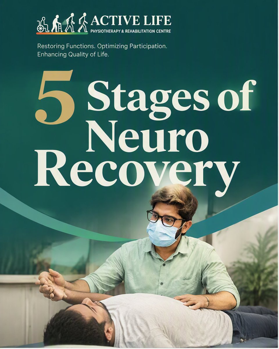 ALPhysioRehab's tweet photo. 🧠 5 Stages of Neuro Recovery

• Bed mobility &amp; sitting
• Balance &amp; postural control
• Standing &amp; weight-bearing
• Gait &amp; mobility
• Functional independence

Recovery varies between individuals.
Assess → Train → Progress → Reassess

#NeuroRehab#StrokeRehab #ActiveLife https://t.co/Q54K8HaYYl