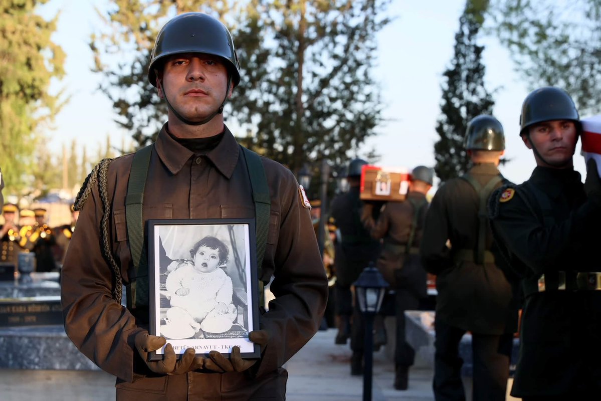 Young_Turk_Cyp's tweet photo. Fifteen of our own were buried at Atlılar yesterday, 52 years after they were killed.

Seldem Ali Osman was 40 days old. Betül Arnavut was 16 months. Özlem Ali Osman was 2, Okan Süleyman 3, Gülden Ali Osman 4, Kemal Süleyman 6, Hasan Süleyman 10, Gürhan Ali Çerkez 12, Narin Hasan 16. Emine Tahir and Kıymet Hasan were both 22. Tülay Süleyman was 28, Mualla Ali Osman 36, Fatma Tahir 46, and Ayşe Hasan 56.

Read those ages again. Eight of the 15 were children, and the youngest had not lived 40 days.

They were among the 126 Turkish Cypriots killed at Muratağa, Atlılar and Sandallar on 14 August 1974, thrown into mass graves and left there. Their families waited half a century for a grave.