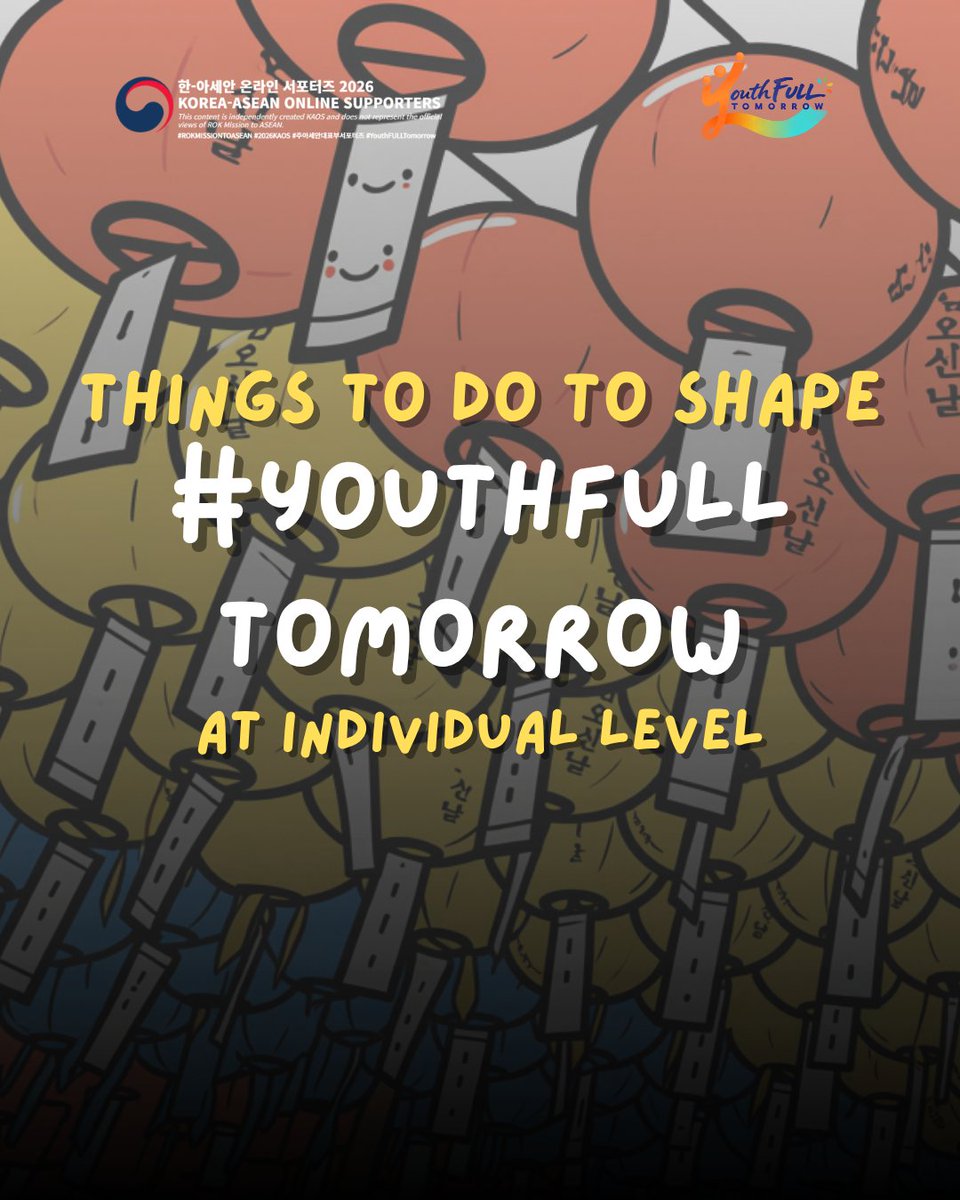 maulimaul's tweet photo. Imagining the future ten years ahead shaped by youth, there are three things I believe we should keep in mind to make sure tomorrow doesn’t feel as cold as the blue filter in a movie or drama 👌🏻

#2026KAOS #KoreaASEANOnlineSupporters #ROKMissiontoASEAN #YouthFULLTomorrow https://t.co/U13VDgcnGm