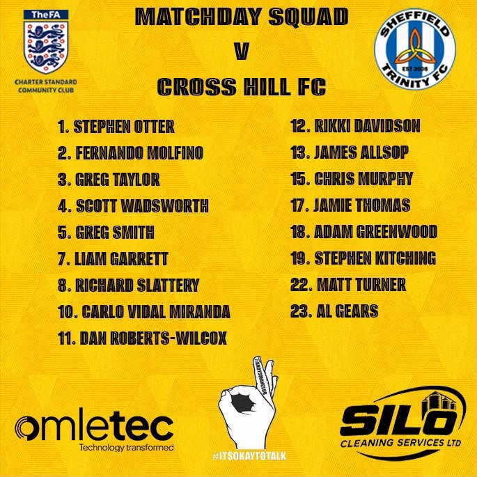 Shefftrinityfc's tweet photo. Your squad for today's game https://t.co/rONyMZfODr