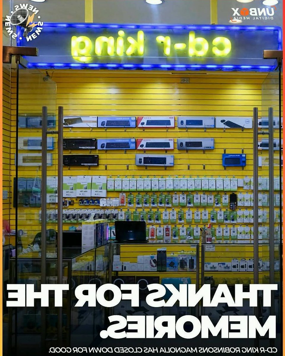 Jaemsonbfx's tweet photo. The Last CD-R King store finally bids goodbye. Truly marks the end of an era. Credits to Unbox Ph
#ShoeUnboxing #$CHI https://t.co/YtFQ5PVkqD