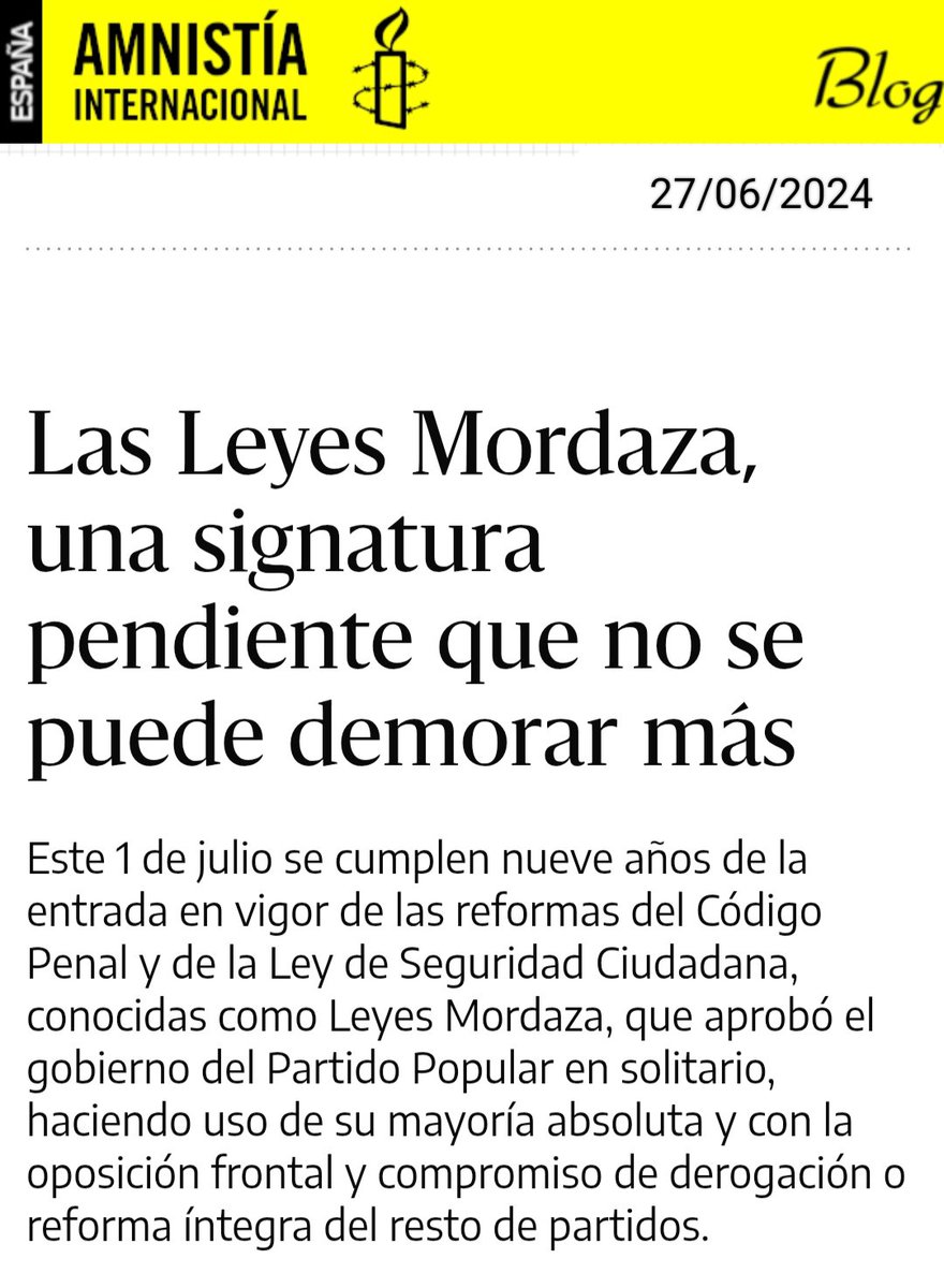 unodeldiezE's tweet photo. ¡2️⃣4️⃣7️⃣7️⃣ DÍAS SIN DEROGAR LA #LEYMORDAZA CON GOBIERNOS DEL .@PsoE! Luego que si viene la derecha...
4️⃣0️⃣9️⃣2️⃣ días en total (1.615 días con el PP).

¡Pedro .@sanchezcastejon eres el RESPONSABLE del mantenimiento de estas REPRESORAS y ANTIDEMOCRÁTICAS normas que ocasionan innumerables VÍCTIMAS INOCENTES, como .@Libertad6Zgz .@6delaSuiza .@7deSomosaguas .@PabloHasel .@adrinoestassol .@abad_altsasu .@Alfon_libertad y tantas más!
¡INDULTO COMPLETO para todas ellas, DEROGACIÓN TOTAL de la #LeyMordaza y REFORMA NO PUNITIVA del Código Penal!

.@desdelamoncloa .@felixbolanosg .@PSOE.@gpscongreso .@patxilopez .@mc_castilla .@SimancasRafael .@F_Armengol .@gomezdcelis .@lidiaguinart .@pedro_casares .@JSE_ORG .@Yolanda_Diaz_ .@sumar .@IzquierdaUnida .@EnriqueSantiago .@MailloAntonio