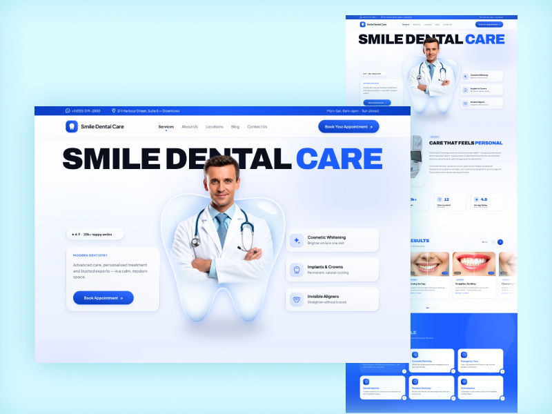 aliasgerdesign's tweet photo. Designed a modern dental clinic website 🦷✨
Focused on clean UI, trust, usability, and a smooth appointment-focused experience.
More client work coming soon 🚀

#UIDesign #WebDesign #UXDesign #Frontend #WebDevelopment #DentalWebsite #Figma #ReactJS #DesignInspiration https://t.co/v1OTotk5s3