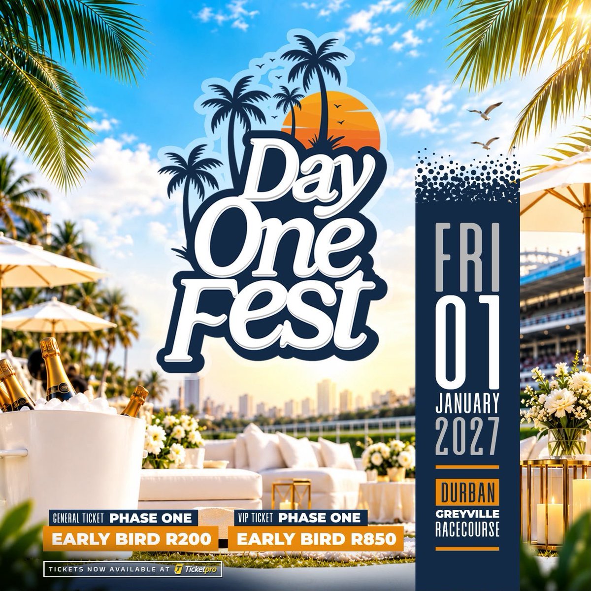 mqondisi_brian's tweet photo. GREYVILLE RACECOUASE! ๐๐๐
Durban is starting 2027 with a bang!
Great lineup to start your new year ๐ฅ๐ฅ๐ฅ
Sjava, Feza, Nasty C, Zee Nxumalo, Ami Faku, Elaine, Morda, Professor, and DJ Fresh all on one lineup!
#DayOneFest https://t.co/HzuEqtFrGq