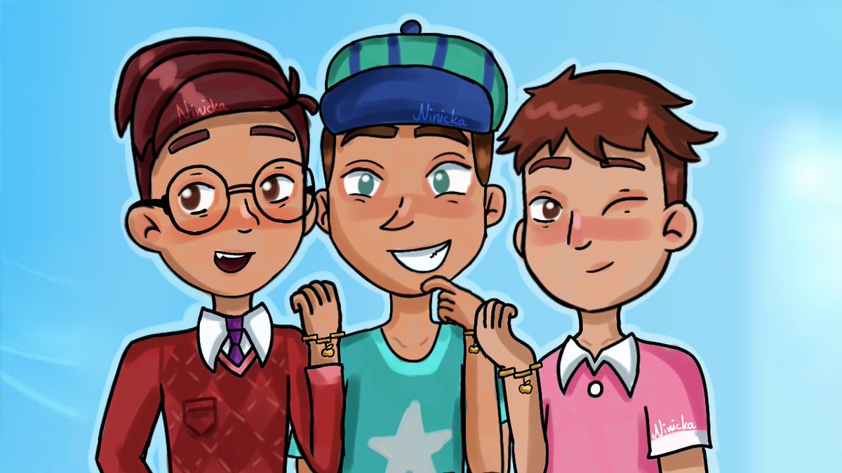 ninie258208's tweet photo. The Golden Trio (featuring the boys) I made in my style + WTRB style last year ๐ฅฒโค๏ธโ๐ฉน
#helloneighbor #helloneighborfanart #welcometoravenbrooks #myart #digitalart #artwork https://t.co/7tJ5LkppNC
