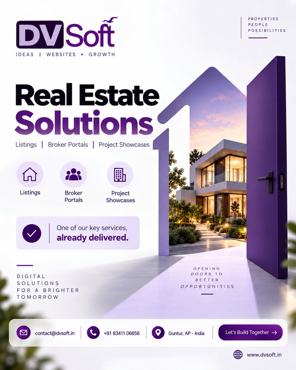 DVsoftin's tweet photo. 🏡 Real Estate. Digitally Simplified.

Property listings • Broker portals • Project showcases
💜 Built by DV Soft.
🌐 https://t.co/hYN3Q5YOjd

#DVSoft #RealEstate #PropTech #WebDevelopment https://t.co/dxKuBKWpeg