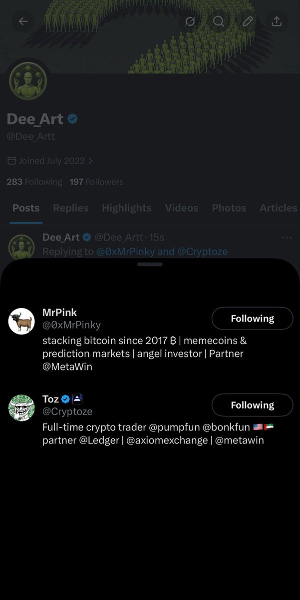 Dee_Artt's tweet photo. @0xMrPinky @Cryptoze Done ✅ 

Reminder set 
And will really appreciate 🙏 

6f2PLqGZNWuW7UBd8jk88f1BeCRQBVid2yMBYCVtFdEH https://t.co/2xguqWb140