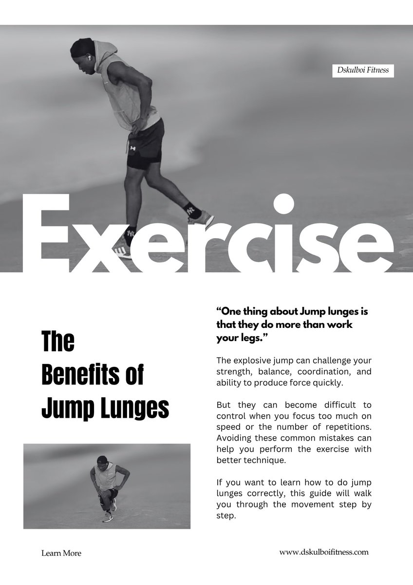 Dskulboifitness's tweet photo. If you want to learn how to do jump lunges correctly, read the full guide here: https://t.co/s0OckN3Ary

What part of jump lunges do you find most challenging—balance, coordination, or control?

#JumpLunges #LegWorkout #LowerBodyWorkout #StrengthTraining https://t.co/utZKPyMNyw