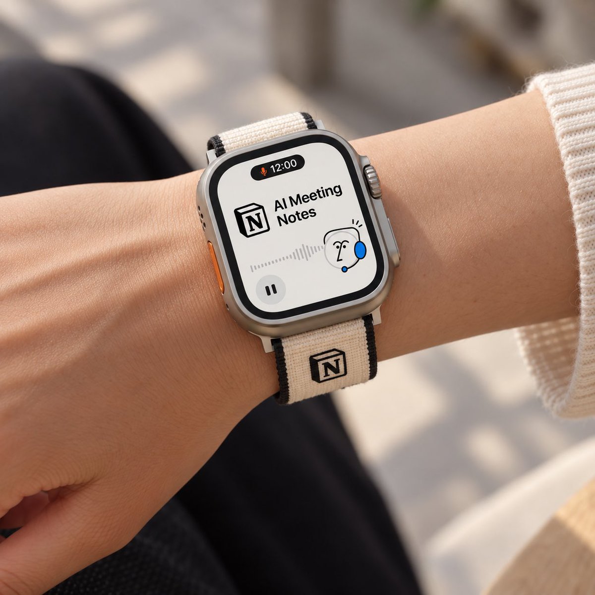 buildingnego's tweet photo. Notion is a note-taking app. 

I’d love to see Meeting Notes come to Apple Watch. It shouldn’t be limited to meetings. You can capture a braindump or random thought, have it appear automatically in your database, and ask Notion Agent to organize it later. Zero friction. 

@NotionHQ @NotionCalendar