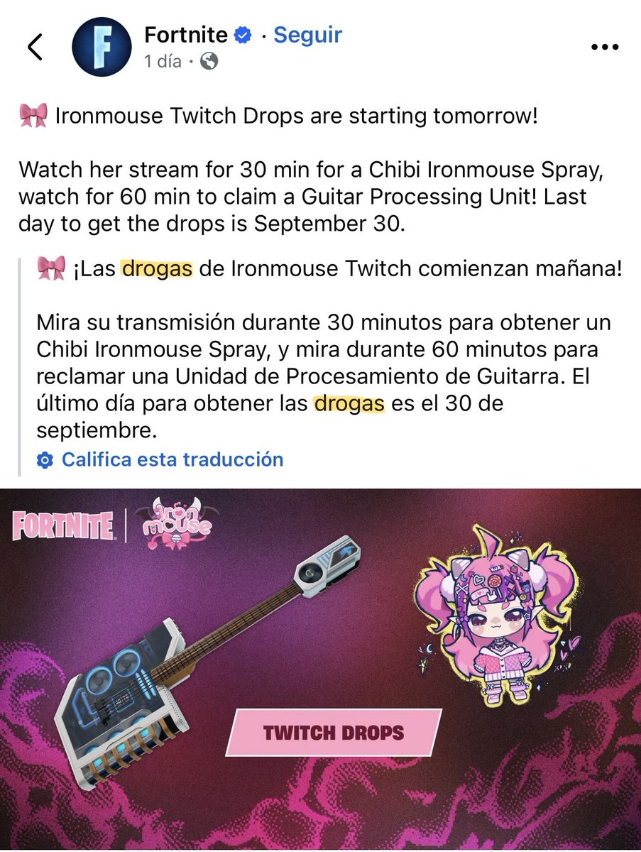 AleReplays's tweet photo. Perdón. Las que de Ironmouse?

Creo que Fortnite se está poniendo raro. https://t.co/DJStl688l3
