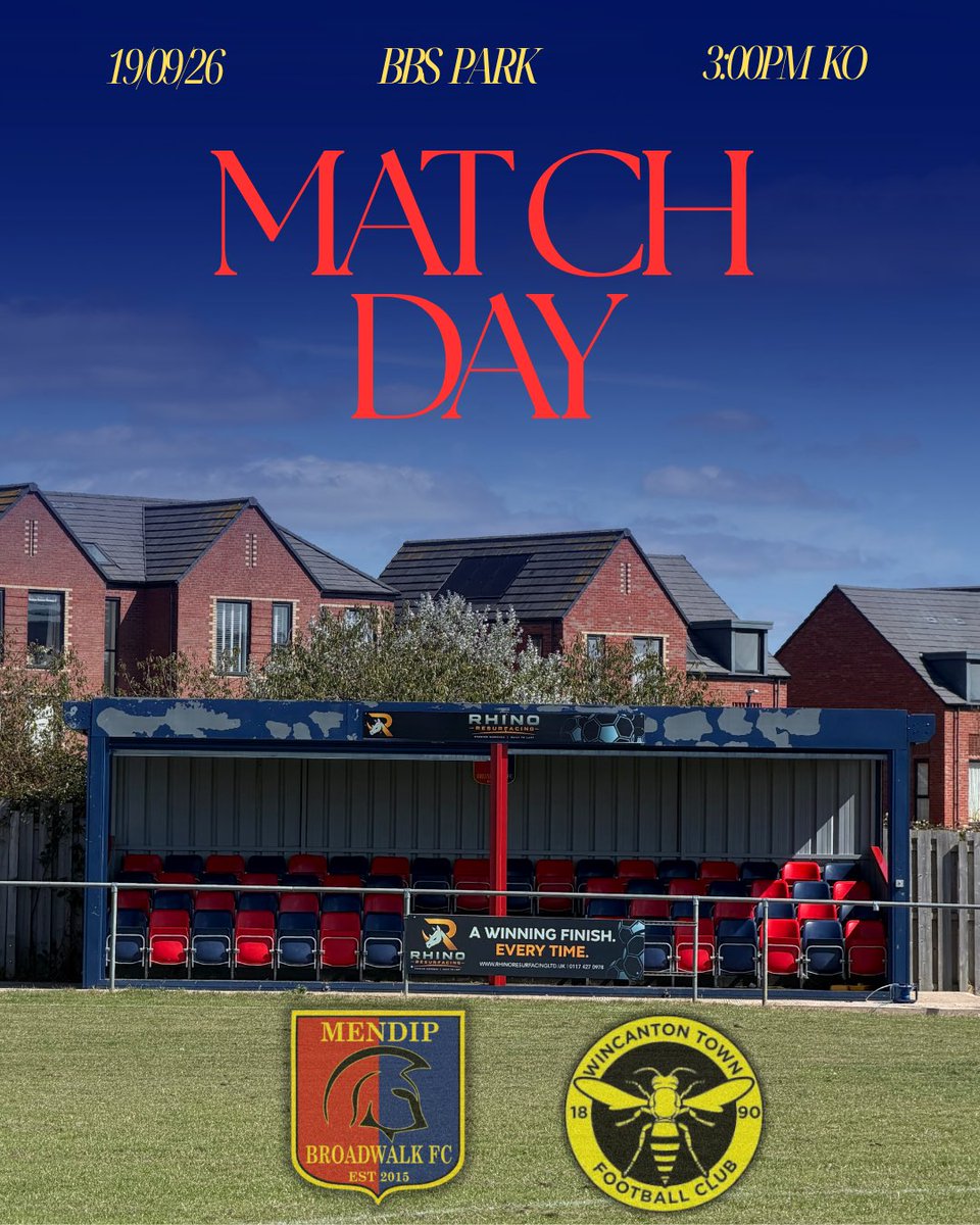 mendipmatchday's tweet photo. MATCH DAY 🏟️

Today we are back on home soil as we host @WincantontownFC for a 3.00PM Ko.

VS @WincantontownFC 
📆 Saturday 19th September 
🏆@Jewson @_WesternLeague_ 
🎟️ Adult: £6,Concession : £3,U16:Free
⏰ 3:00PM KO
🏟️ BBS Park, Creswicke Road, BS4 1UA https://t.co/vdhw9b7W6C