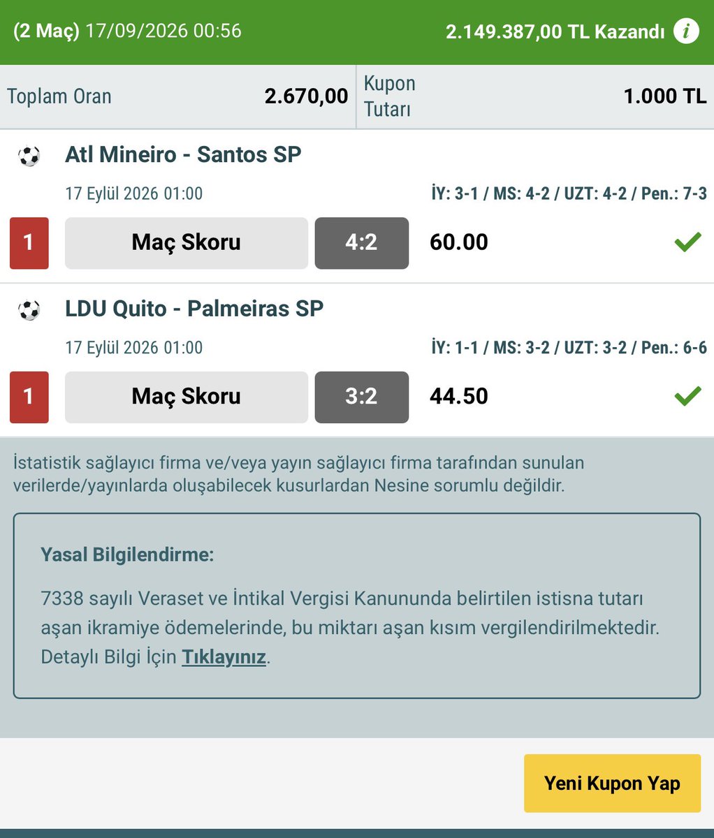 iddaaPilotu's tweet photo. Kupon link : https://t.co/ZSRAKs04lm

2.670 KATI İLE İÇİNDEN GEÇTİK

ÜCRETSİZ GRUP : https://t.co/jxqvad0H8R https://t.co/vcyi7tOTCp