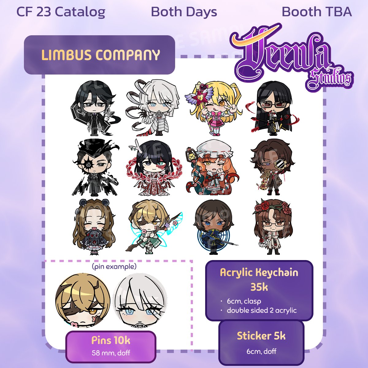 th0masr0s3s's tweet photo. [❤️ &amp;  🔁  appreciated]
Emewaltz #CF23 Pre-order catalogue BATCH 2

🗓️ PO: 26 AUG - 11 SEPT
📦 BOTH DAYS, BOOTH NO TBA
🕰️ fandoms: limbus company 

🔗 https://t.co/q2MRO07lM3
#CF23CATALOGUE #comifuro23catalogue #comifuro23
(nitip for a friend) https://t.co/5qgazgbMPO