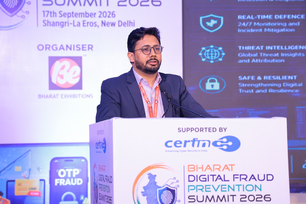 be_exhibitions's tweet photo. ๐ธ Session 1 Highlights
Ideas. Innovation. Collaboration.
Relive some of the key moments from Session 1 of Bharat Digital Fraud Prevention Summit 2026 as experts united to strengthen India's digital resilience. ๐ฎ๐ณ๐
#BDFPS2026 #DigitalFraud #CyberSecurity #DigitalTrust https://t.co/QeAzEN7rgm