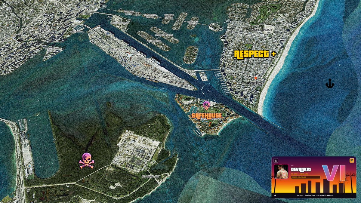 devankit_'s tweet photo. What if your own neighborhood became a GTA VI-style territory? 👀

Pick a real location, add safehouses, routes, danger zones, identity, and build your own mission map with Heistboard.

I made this one in Miami. You can turn your area into one too.

#GTAVI #BuiltWithImageEditor https://t.co/k18rwnW51T