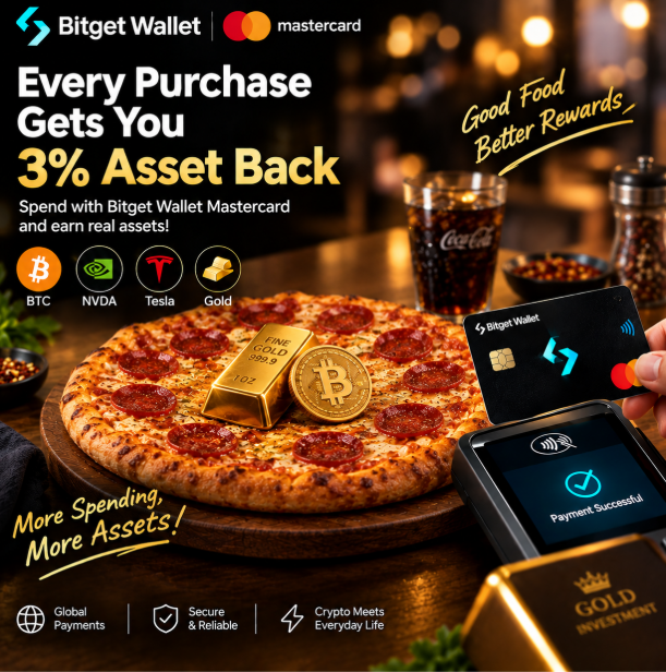 mxplayer254662's tweet photo. 🍕Have you ever tried Golden Pizza!
With the @BitgetWallet Card, your everyday spending can unlock 3% asset back. 🔥
₿ BTC
🥇 Gold
📈 NVDA
🚗 Tesla
Spend → Earn → Stack.
Your payments just got a whole lot more interesting. ⚡
@BitgetWalletPK #AssetBack https://t.co/iB9mnxHnZO