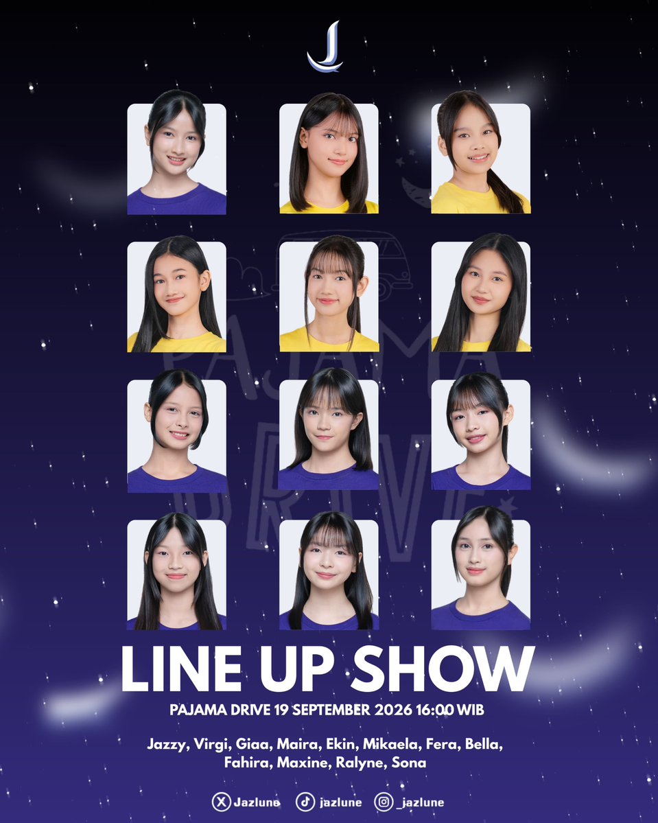 JazLune's tweet photo. Hahayy siapa yg sudah tidak sabar melihat dik jeji bawain unit song "Pajama Drive"??? ((aku min akuโ๏ธโ๏ธ))
Berikut line-up yang akan tampil di Pajama Drive, Sabtu 19 September 2026:
#GraceInJaz https://t.co/EcRhKZDQtn