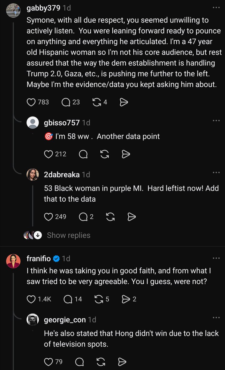 Sarnix93's tweet photo. Was looking through Threads and a post Symone Sanders regarding @hasanthehun came up. And I gotta say, it fills me with hope to see the pushback in the comments. People from all walks of life showing solidarity. 🥹 https://t.co/LLeSssDGv7