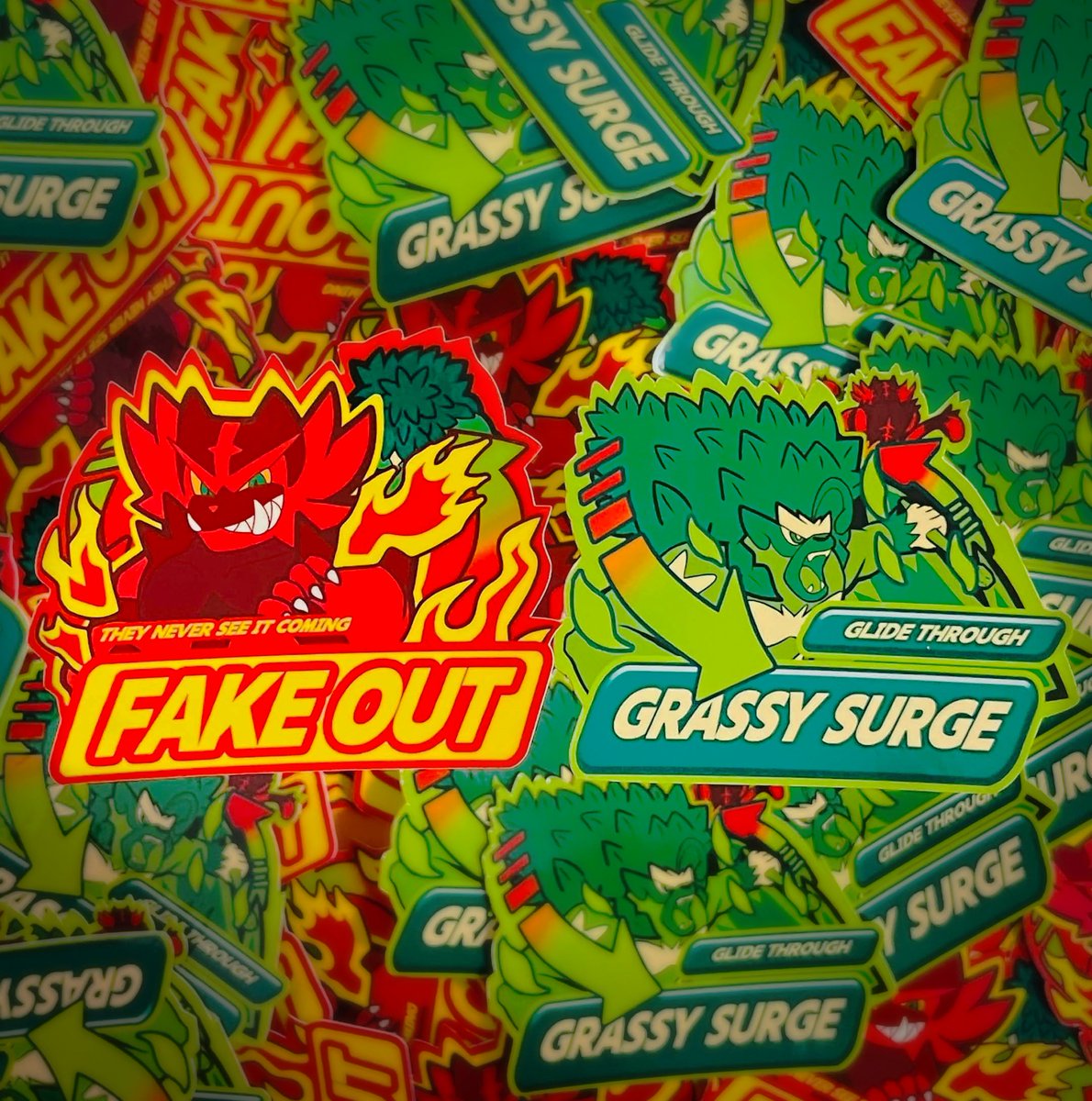AnuraLitho's tweet photo. Batch 3 of my Pokemon VGC Vinyl Stickers are finally up✨

We also hit a milestone of 700 followers and as a way of saying Thank You, I've discounted my Luminous Series Enamel Pins for a week!

Thank you again for all the love and support, it genuinely means so much to me!💚✨ https://t.co/IH48qqvYZp
