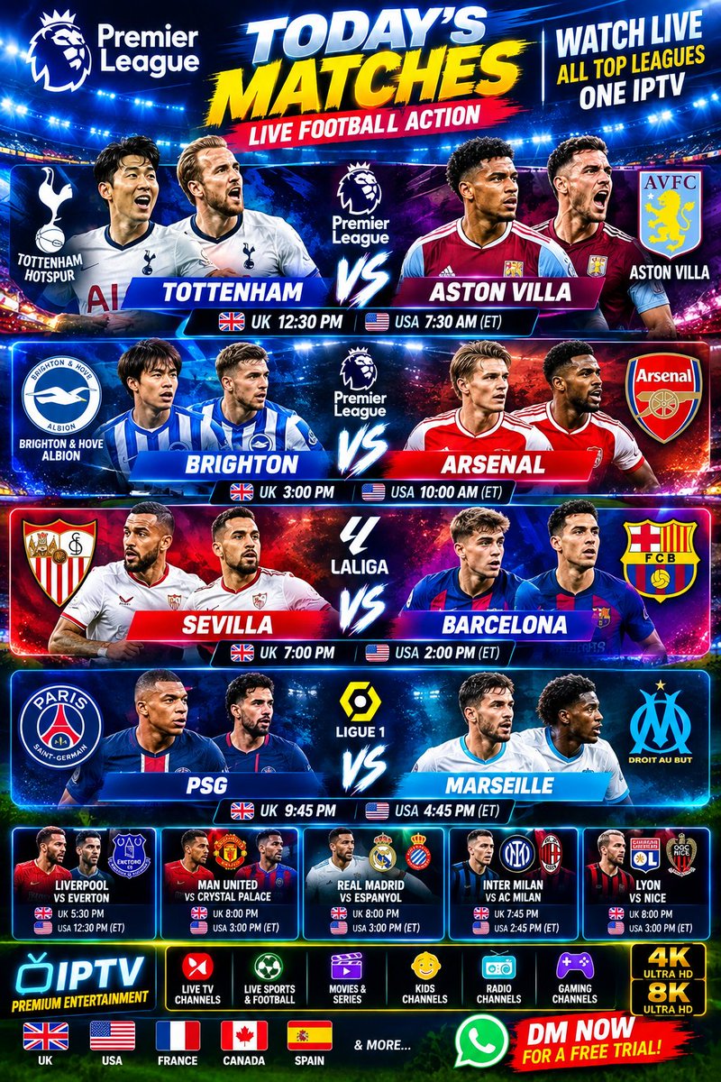 jarilylopezmore's tweet photo. ⚽🔥 TODAY’S BIG MATCHES ARE LIVE!

📺 Watch Today’s Football LIVE with Premium IPTV
🏆 All the action•HD/4K Quality • Smooth Streaming
⚽ Football•Live Sports•Movies • Entertainment
🌍 UK 🇬🇧 France 🇫🇷 USA 🇺🇸 Canada 🇨🇦
📩 DM NOW for your IPTV Trial

https://t.co/S26a8xCpf1 https://t.co/cdCgmSVafw