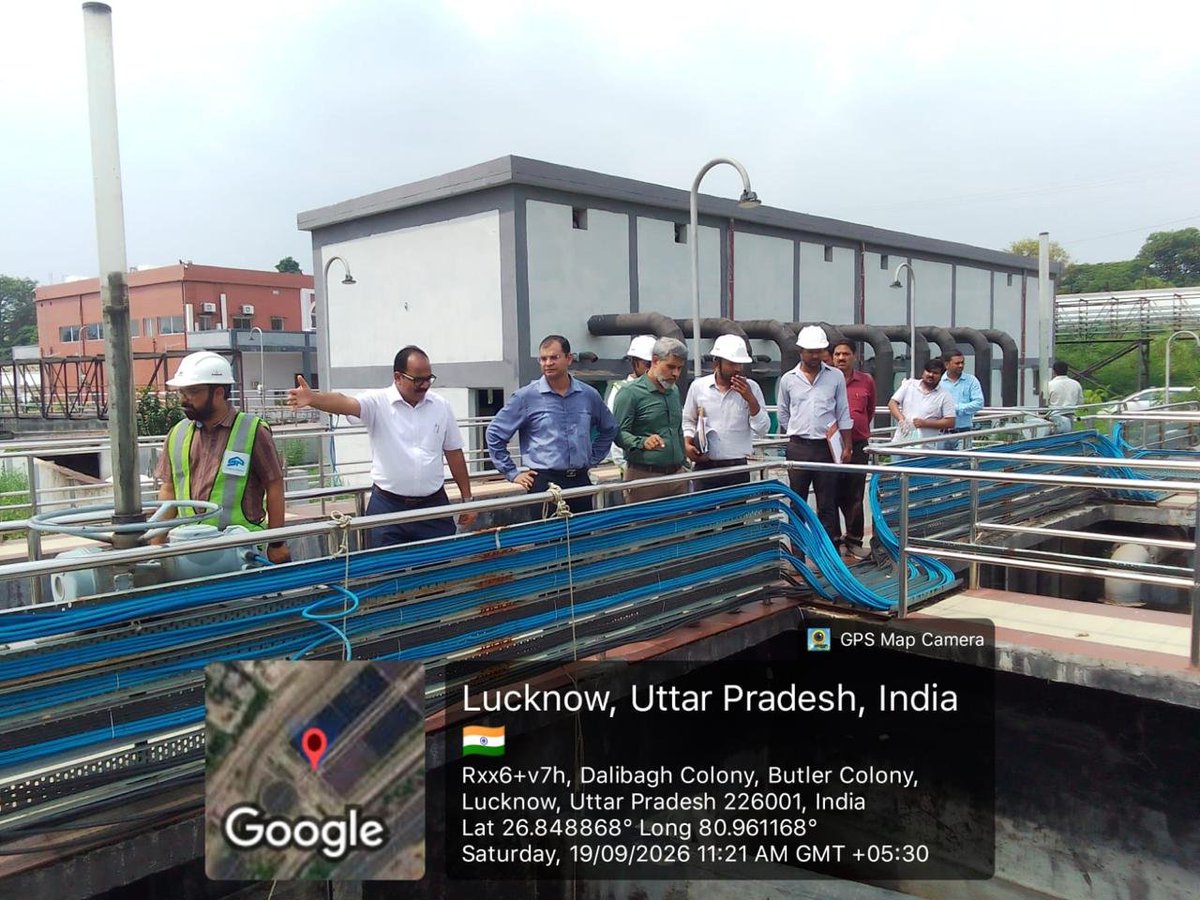 JalUttar's tweet photo. Quality, capacity, and commitment: On-site inspection of Lucknow's 120 MLD GH Canal STP by MD UP Jal Nigam (Urban). https://t.co/kVJUHW4S9v