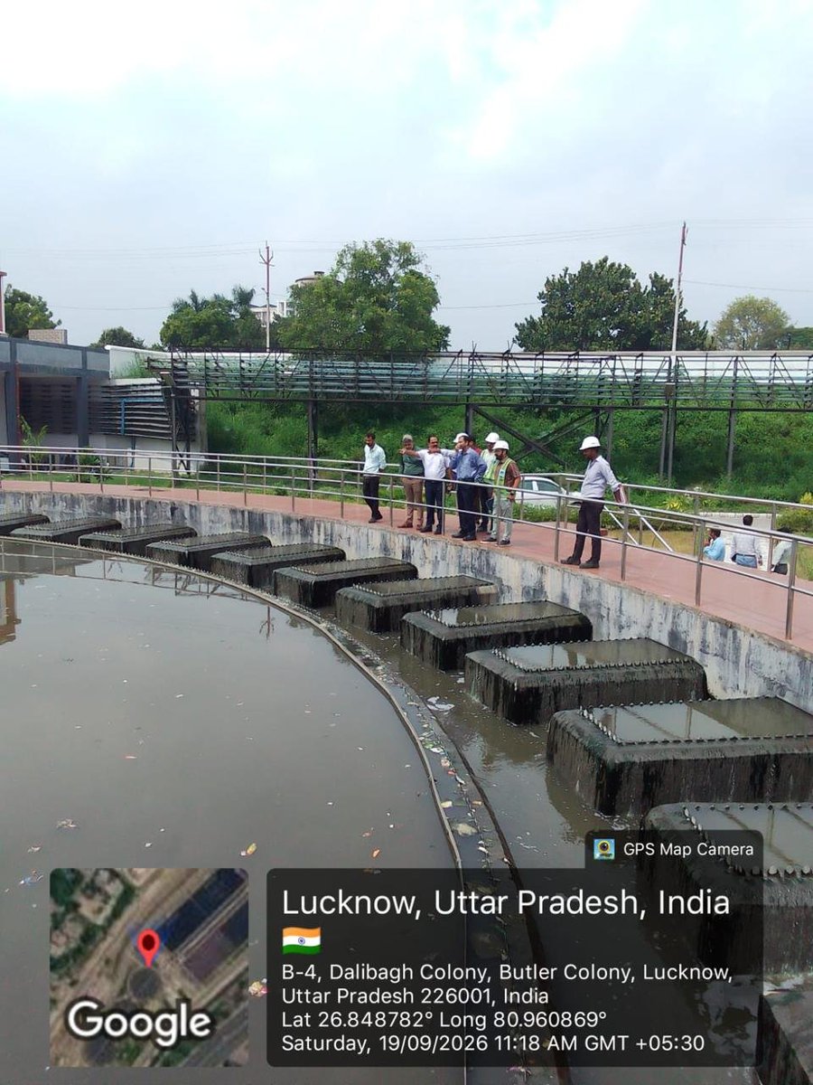 JalUttar's tweet photo. Quality, capacity, and commitment: On-site inspection of Lucknow's 120 MLD GH Canal STP by MD UP Jal Nigam (Urban). https://t.co/kVJUHW4S9v