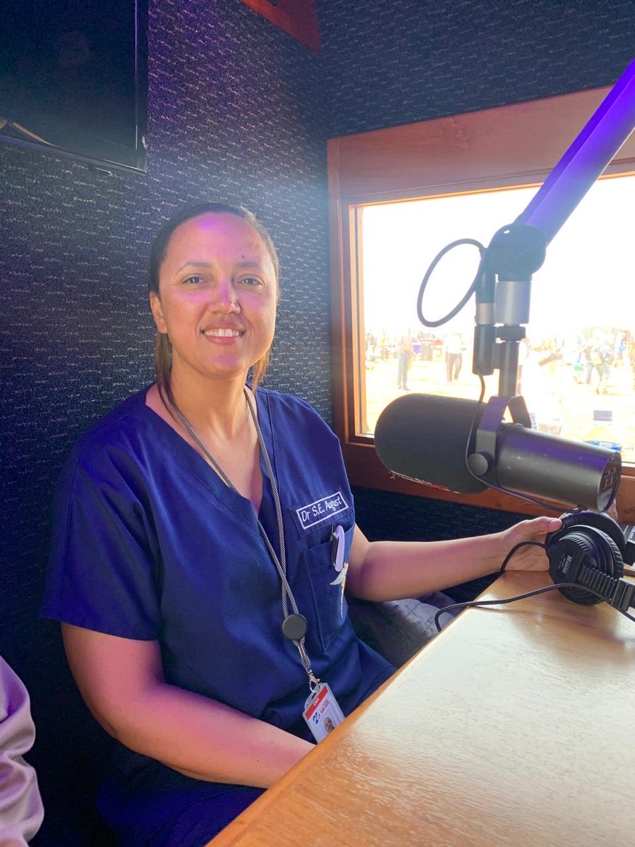 Powerfm987's tweet photo. ON AIR: The Africa Aerospace and Defence (AAD) Exhibition 2026.
@LuskyDJ_ is in conversation with General Practitioner from the South African Military Service, Dr Sandra August. #POWERJams @SANDF_ZA https://t.co/uQhKnnt2Tm