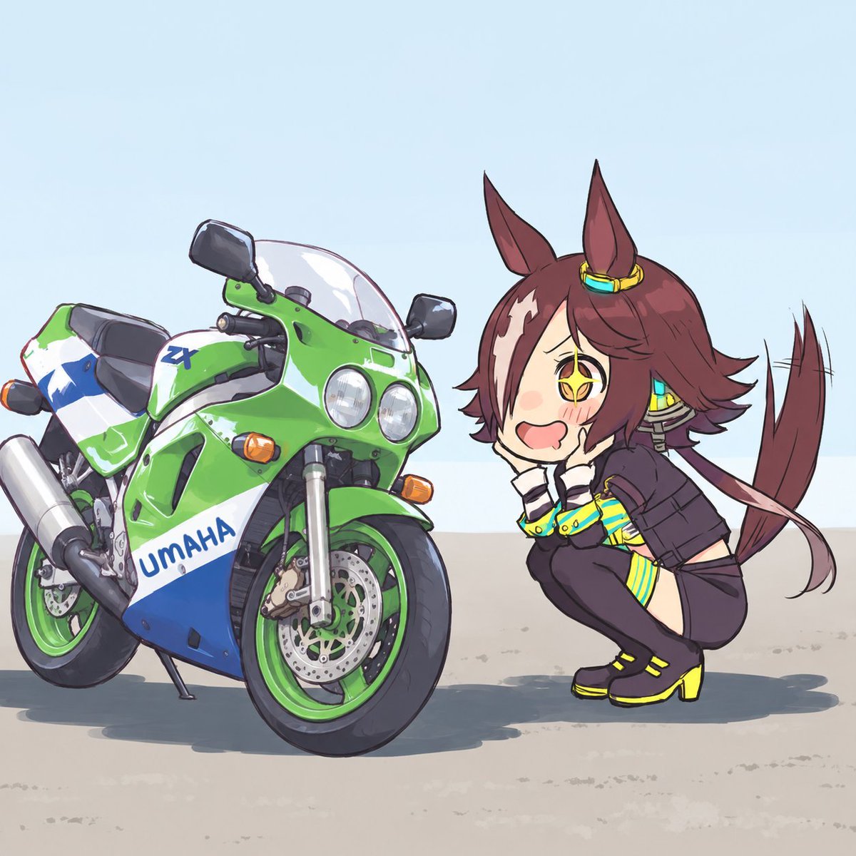 kisaragi9a's tweet photo. ばいく！ばいく！ https://t.co/6epJN3Ke8Y