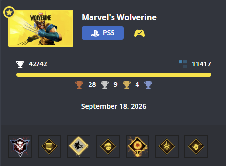 PureRuby87's tweet photo. Platinum no. 541: Wolverine

Here's my honest review:
I enjoyed it.

It's a story-driven action/adventure game. It's linear, and the gameplay almost feels like a vehicle that gets you from one piece of the story to the next. It's a casual game and it's meant to be played as that. It's not meant to be stressful, quite the opposite. If you come into this game expecting Souls-like boss battles, this isn't for you, and that's fine?

It has a pretty good story in the Earth-1048 universe. Graphically it's very nice to look at, and as I said above, the gameplay isn't too stressful, which might end up feeling boring for anyone looking for a challenge. It's a pretty good game if story-driven games are your thing. It will SUCK BIG TIME if you go in expecting a different game from what it is.

What I am trying to say is that I understand where some of the hate comes from. Sony chose a path not many agree with, and others are so exasperated by the trend of uglifying and forcefully siding with whatever ideology that they will jump at the slightest hint.

That being said, the gaming world is VAST. You aren't meant to enjoy every game. I know Wolverine was a pretty big title, but however big a title is, it will never make everyone happy. This time around, maybe you won't like it. Maybe next time you'll be the one enjoying a game everyone else hates.

Gaming is meant to entertain, but everyone has a different meaning for that word. For example, say one likes big boobs and one likes CBT. They DEFINITELY won't enjoy the same game, and that's absolutely fine XD

Remember: live and let live <3