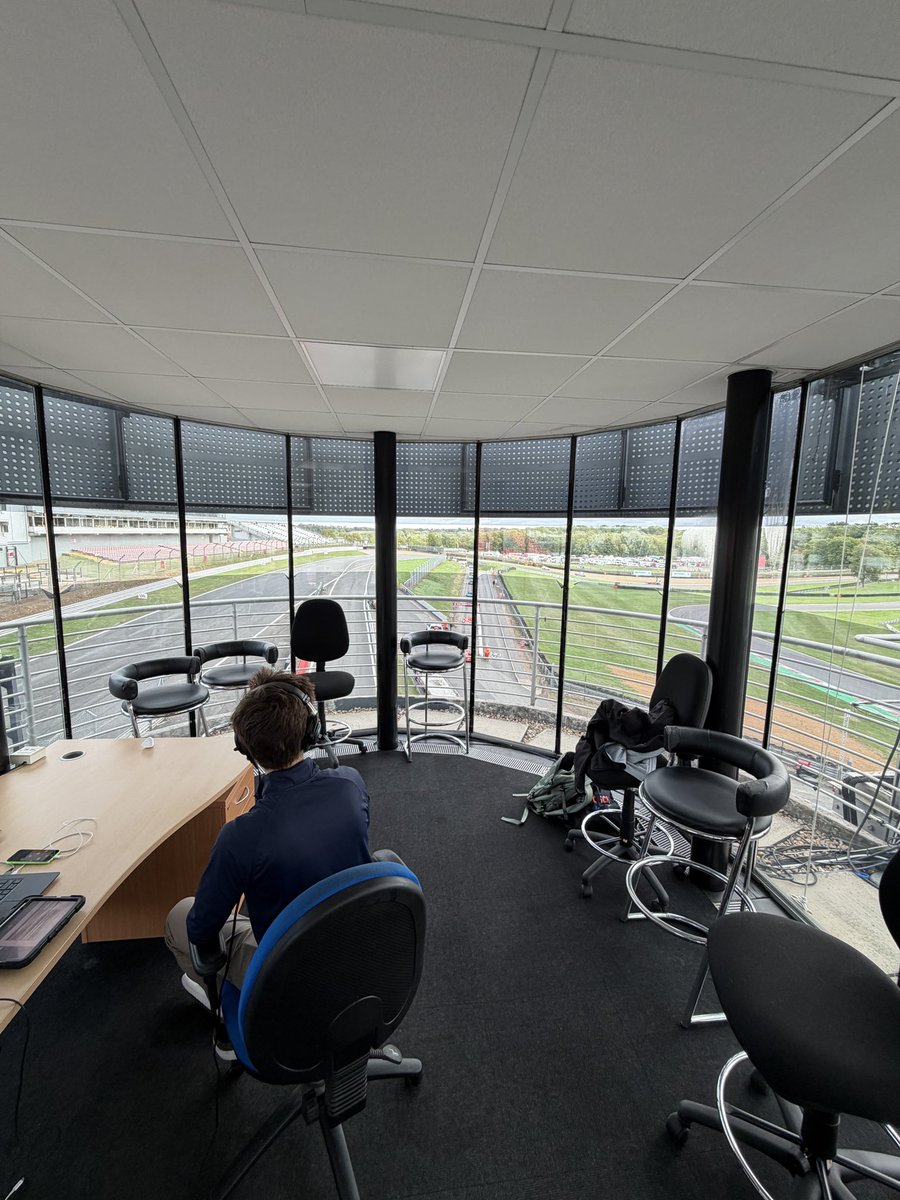 Dawesracing's tweet photo. Ready for day 1 in the commentary box here at Brands Hatch Circuit 😎 https://t.co/g4qomubC1E
